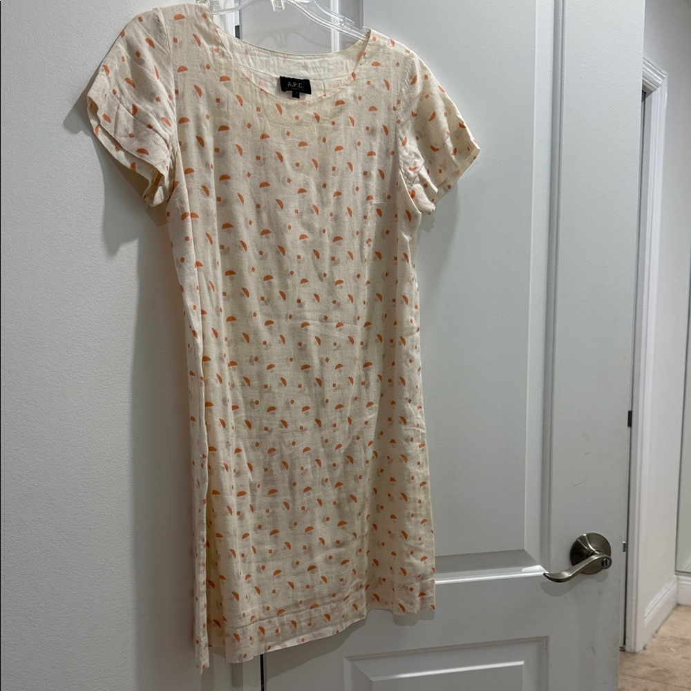 A.P.C. Cream and Orange Mini Dress